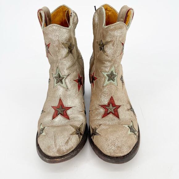 Old Gringo Mexicana Metallic Star Studded Western Cowgirl Ankle Boot size 7.5 - Picture 5 of 12